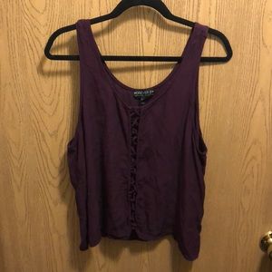 cross front crop top tank top